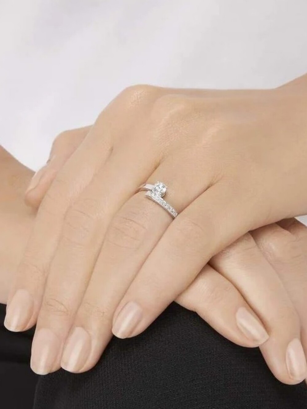 Swarovski Fresh Ring-Rhodium Plated, Size 6.75 Or 55 #5235634-Excellent Conditio